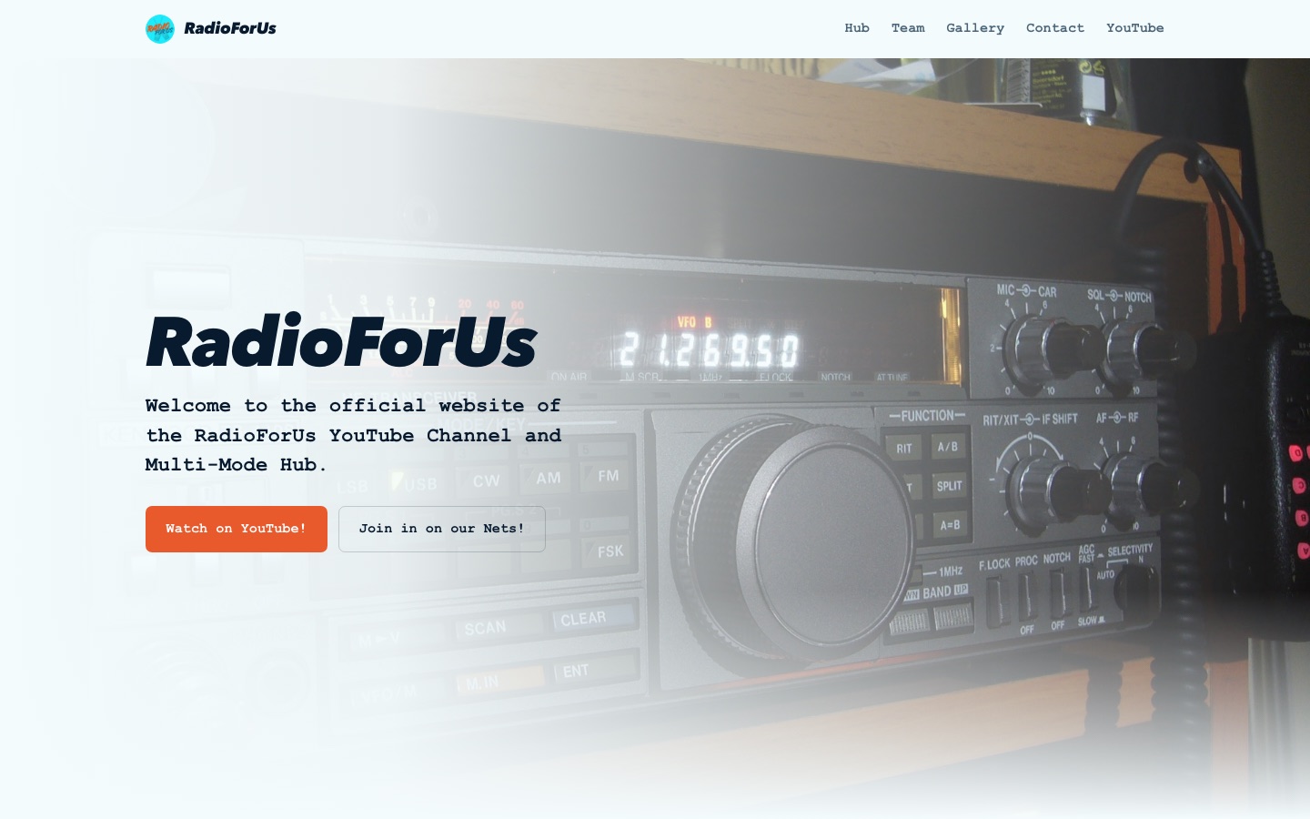 Screenshot of the Radio For Us website