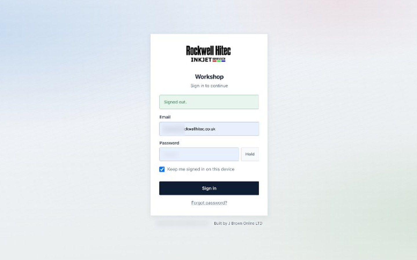 Rockwell Hitec workshop sign-in